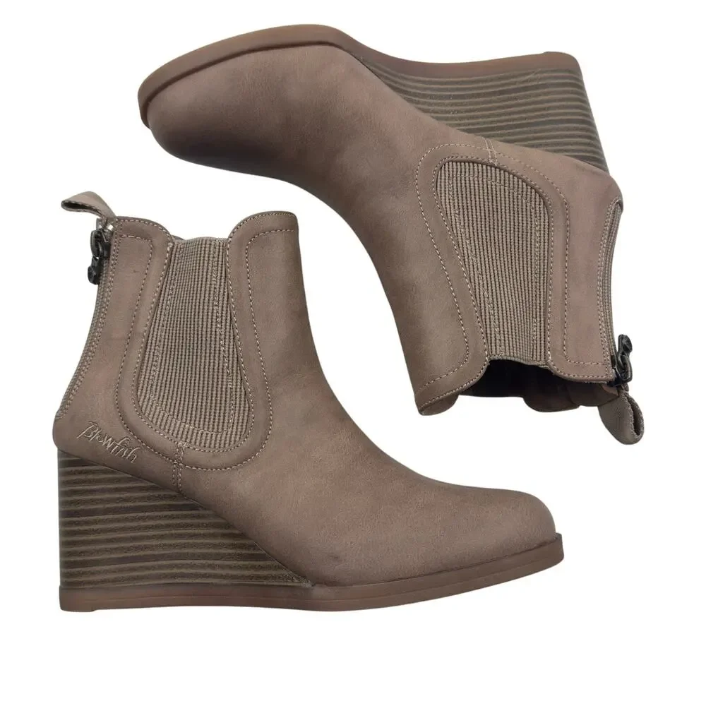 Blowfish Malibu Praline Vegan Faux Leather Wide Chelsea Boots Women's Size 6.5